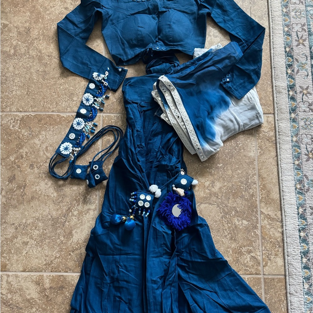 Blue Garba  Outfit Set